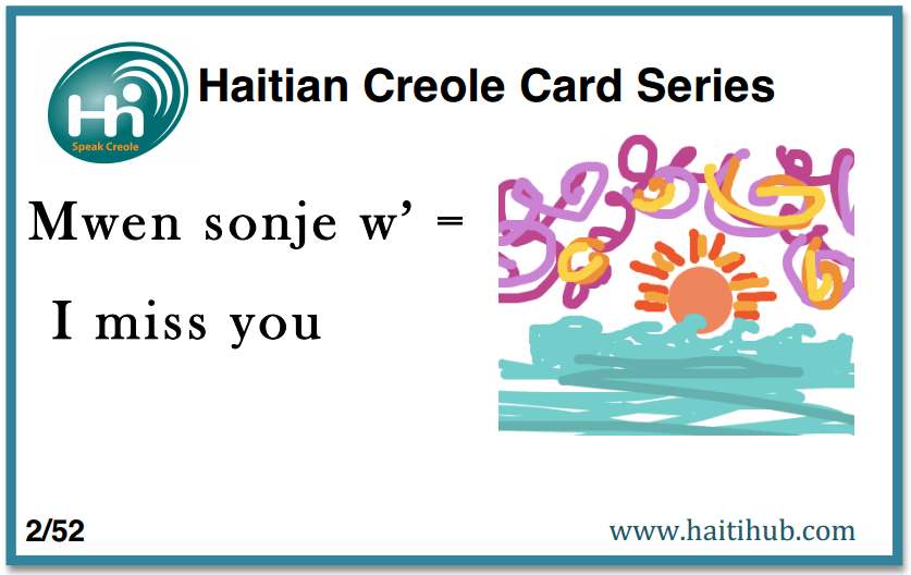 Learn Haitian Creole free with HaitiHub’s illustrated expression flashcards